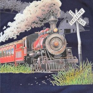 Vintage LEE TRAIN CROSSING-made in USA-size L(24x29)